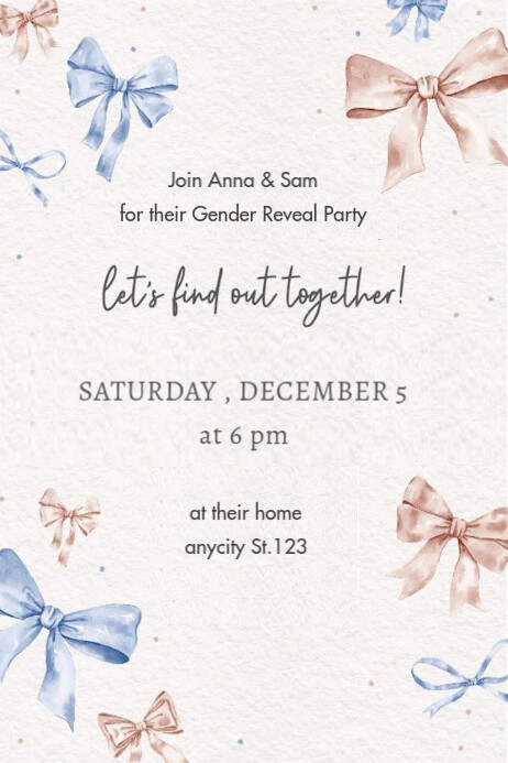 Gender Reveal Party Invite Template | PosterMyWall