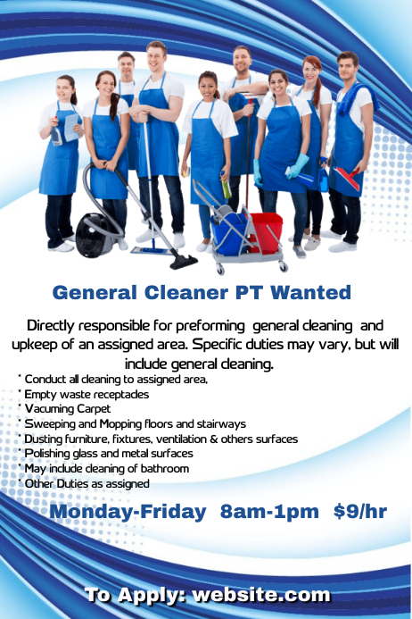 General Cleaner PT Needed