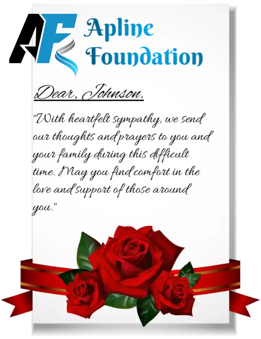 general condolence card Pamflet (VSA Brief) template