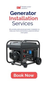 Generator Installation Services Poster Template – Backup Power Solutions História do Instagram