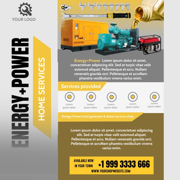 generator sale and repair store flyer Template | PosterMyWall