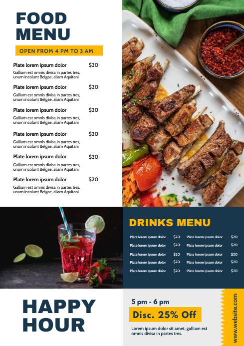 generic multipurpose menu template design | PosterMyWall