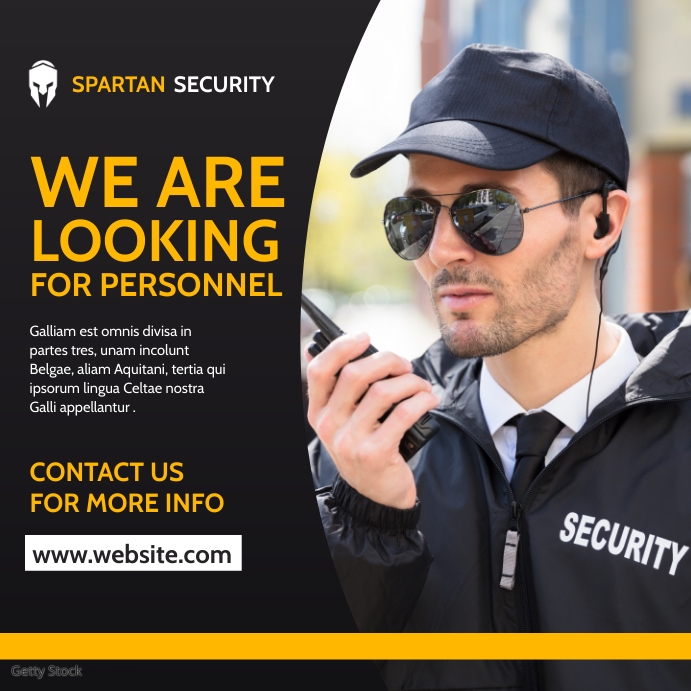 generic security hiring template design | PosterMyWall