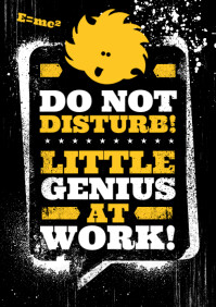 GENIUS AT WORK FUNNY POSTER A4 template