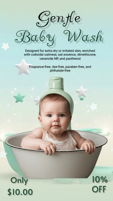 Gentle Baby Wash Instagram Reel template