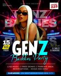 Genz baddies night club urban sexy ladies party event invite social media online poster template Instagram Portrait