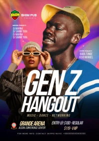 Genz Hangout Party Template A4