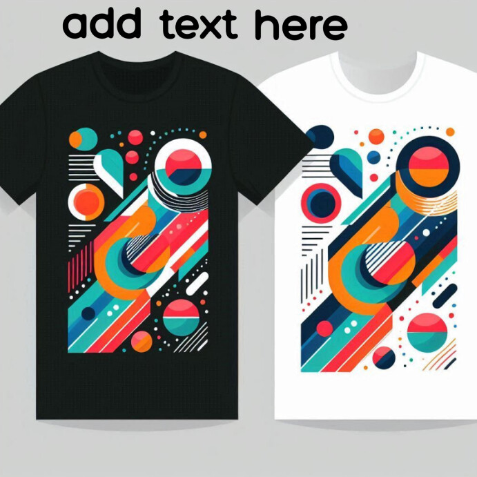 Geometric Abstract T-Shirt Design – Colorful Modern Art Tee Instagram na Post template