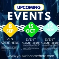 Geometric Blue And Black Upcoming Events Logo template
