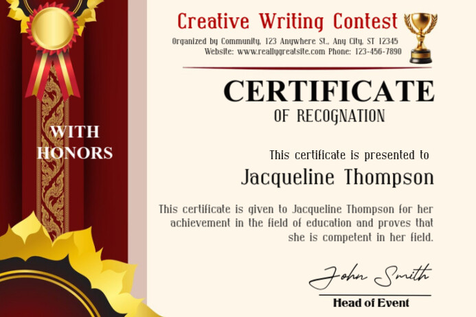 Certification Poster Example Geometric Certicate Poster Template | PosterMyWall