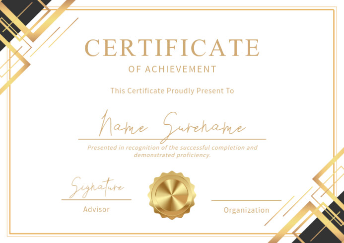 Geometric Certificate Achievement A4 Template | PosterMyWall