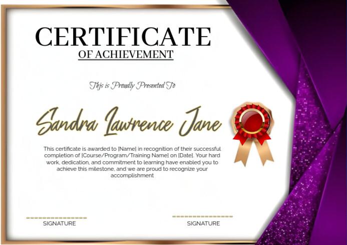 Geometric Certificate Of Achievement – Editable Template A4 | PosterMyWall