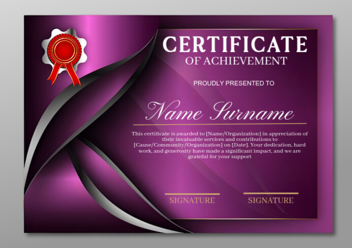 Geometric Certificate Of Achievement – Editable Template A4 | PosterMyWall