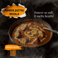 Geometric Delicious Paneer Curry Ad – Perfect For Social Media Promotions Instagram Post template