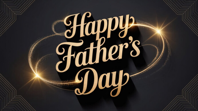 Father Gold Text Design Geometric Elegant Happy Father's Day Gold Text Design Luxury Greetings ...