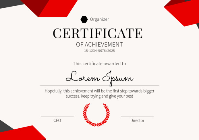 Geometric Employee Certificate Achievement Template A4 | PosterMyWall