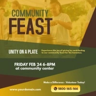 Geometric Feed The Homeless Fundraiser Social Media Instagram Post template