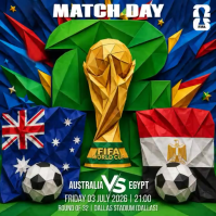 Geometric Fifa Soccer Match Day Australia VS Egypt Square Video Carré (1:1) template