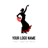 Geometric Flamenco Dance Illustration Logo Logotyp template