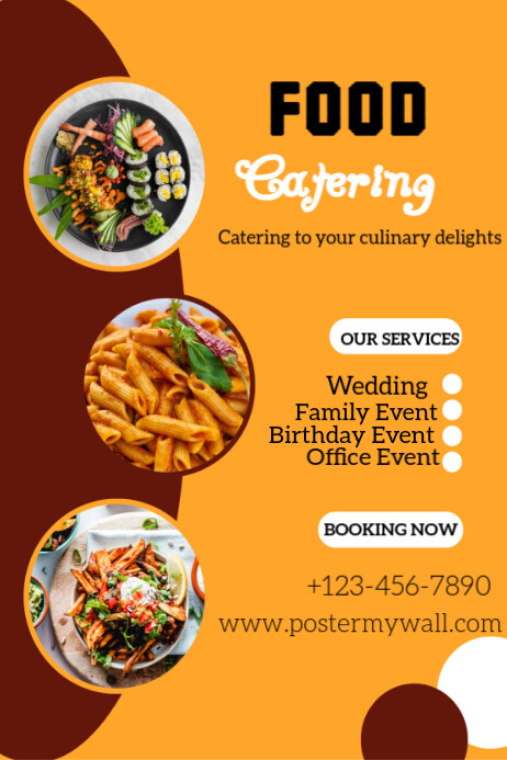 Copy of Geometric Food Catering Services Poster | PosterMyWall