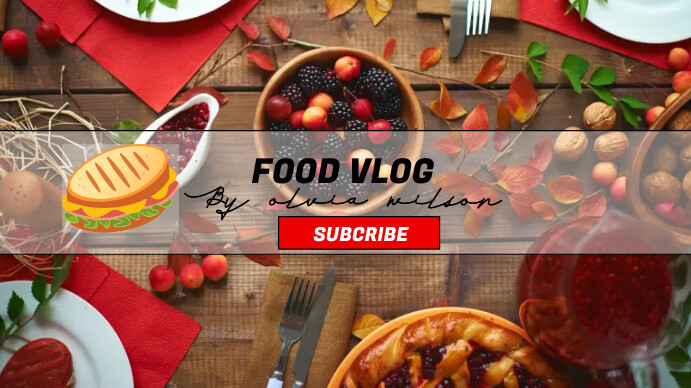 Geometric Food Vlog Youtube Thumbnail template