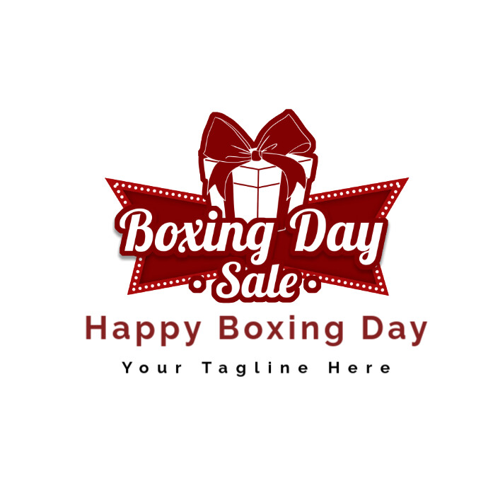 Geometric Geometric Shape Boxing Day Label Logo template