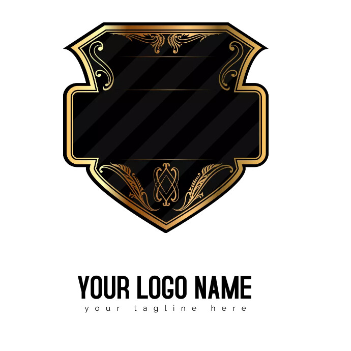 Geometric gold badge Logótipo template