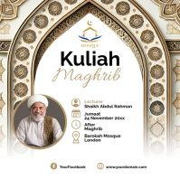 Geometric Kuliah Maghrib Mosque Template Instagram Post