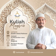 Geometric Kuliah Maghrib Mosque Template Instagram Post