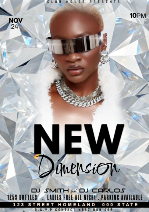 Geometric New Dimensional Party A4 template