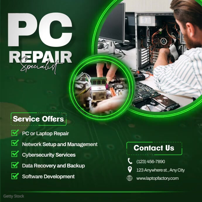 Copy of Geometric Pc Repair Instagram Post | PosterMyWall