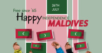 Geometric Red Maldives Independence Day Facebook Shared Image template