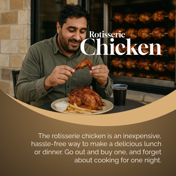 Geometric Rotisserie Chicken Day Instagram Post template