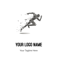 Geometric Running Track And Field Athletics Logo template