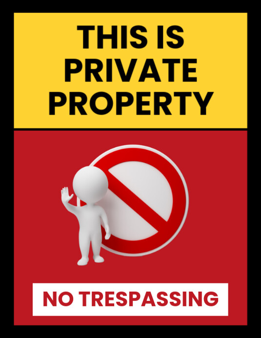 Geometric Simple Private Property No Trespassing Safety Flyer (us Letter) template