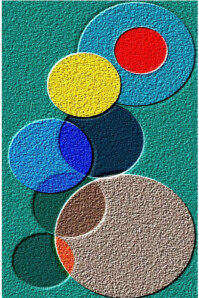 Geometric Textured Overlapping Circles Abstract Art Poster Póster template
