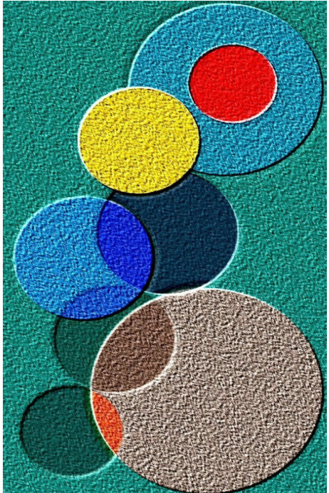 Geometric Textured Overlapping Circles Abstract Art Poster โปสเตอร์ template