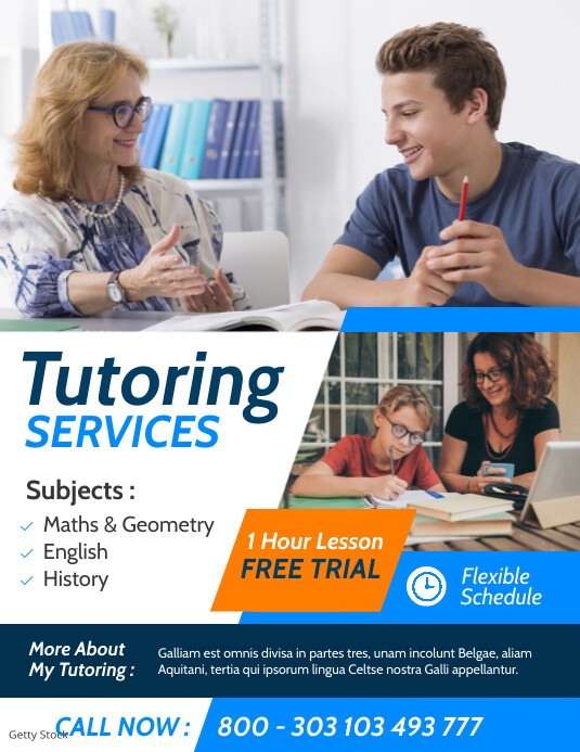 geometric tutoring services advertisement Template | PosterMyWall