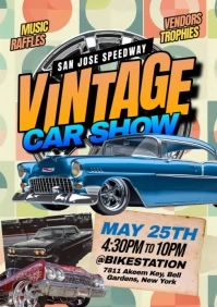 Geometric Vintage Car Show A5 template