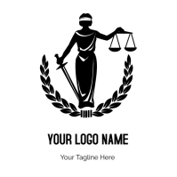 Geometric Woman Holding Balance Scale Art Logo Logotyp template