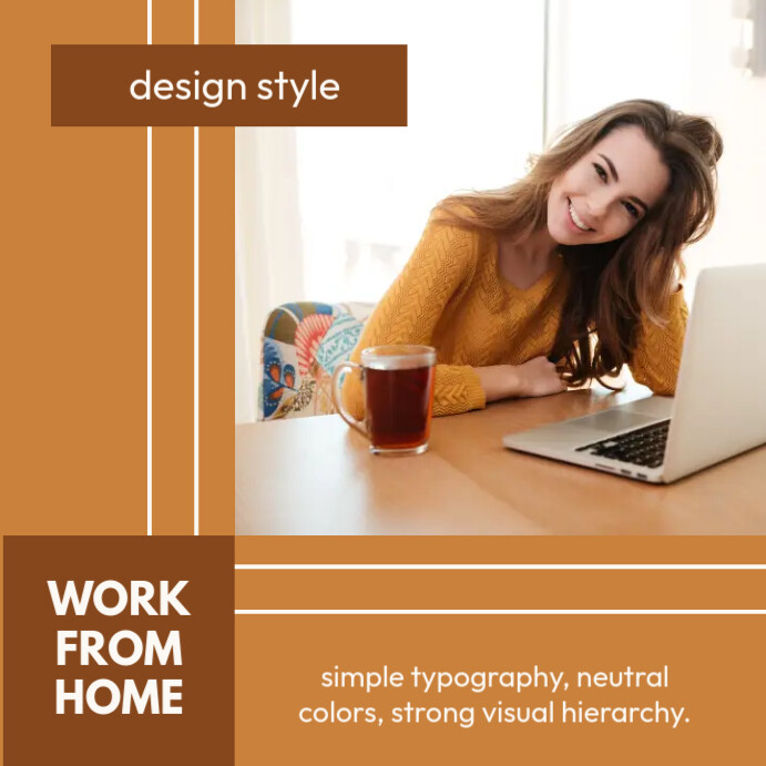Geometric Work From Home Instagram Post