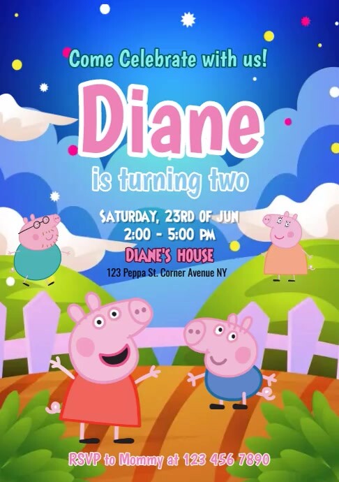 George Peppa Pig Birthday Party Template | PosterMyWall