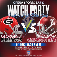 Georgia Bulldogs vs Alabama Crimson Tide: SEC Championship 2025 Watch Party Instagram Post Template