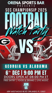Georgia Bulldogs vs Alabama Crimson Tide: SEC Championship 2025 Watch Party Instagram Story Template Instagram-Story