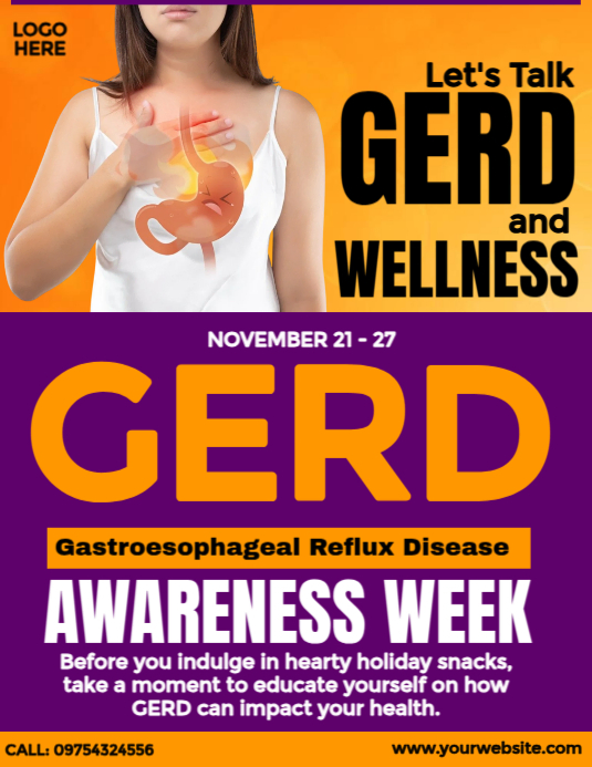 Gerd Advertisement GERD Awareness Week Flyer Template | PosterMyWall