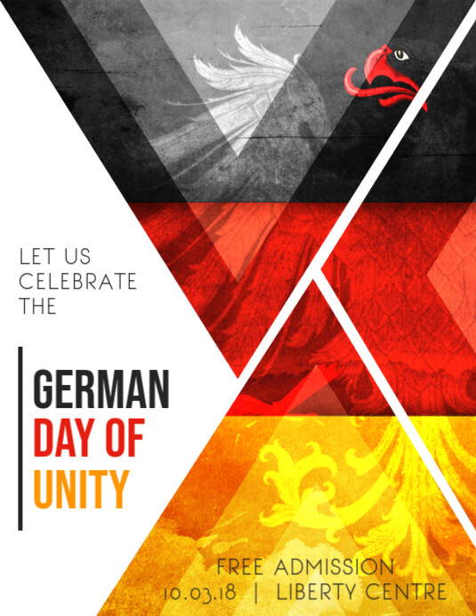 German Day Of Unity Creative Flyer Background Template