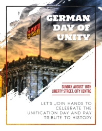 German Day of Unity Rally Leaflet Template Volantino (US Letter)