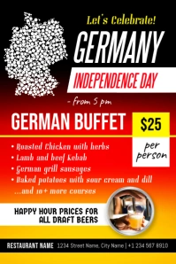 German Independence Day Buffet Event Poster Template