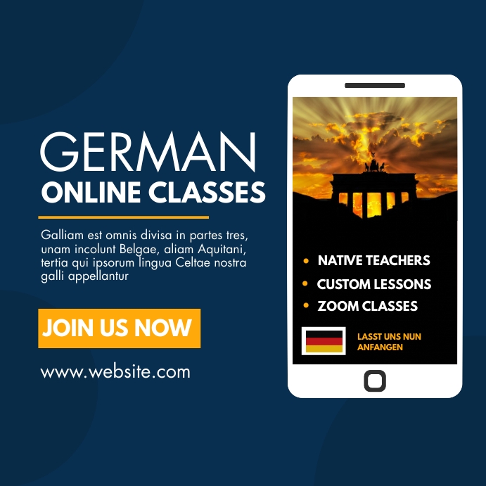 german school language classes online classes Template | PosterMyWall