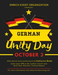 German Unity Black and Yellow Flyer Template Volantino (US Letter)